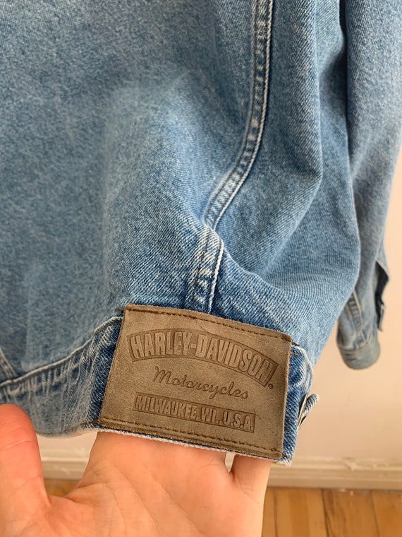 Vintage Harley Davidson jean jacket denim Milwauk… - image 10