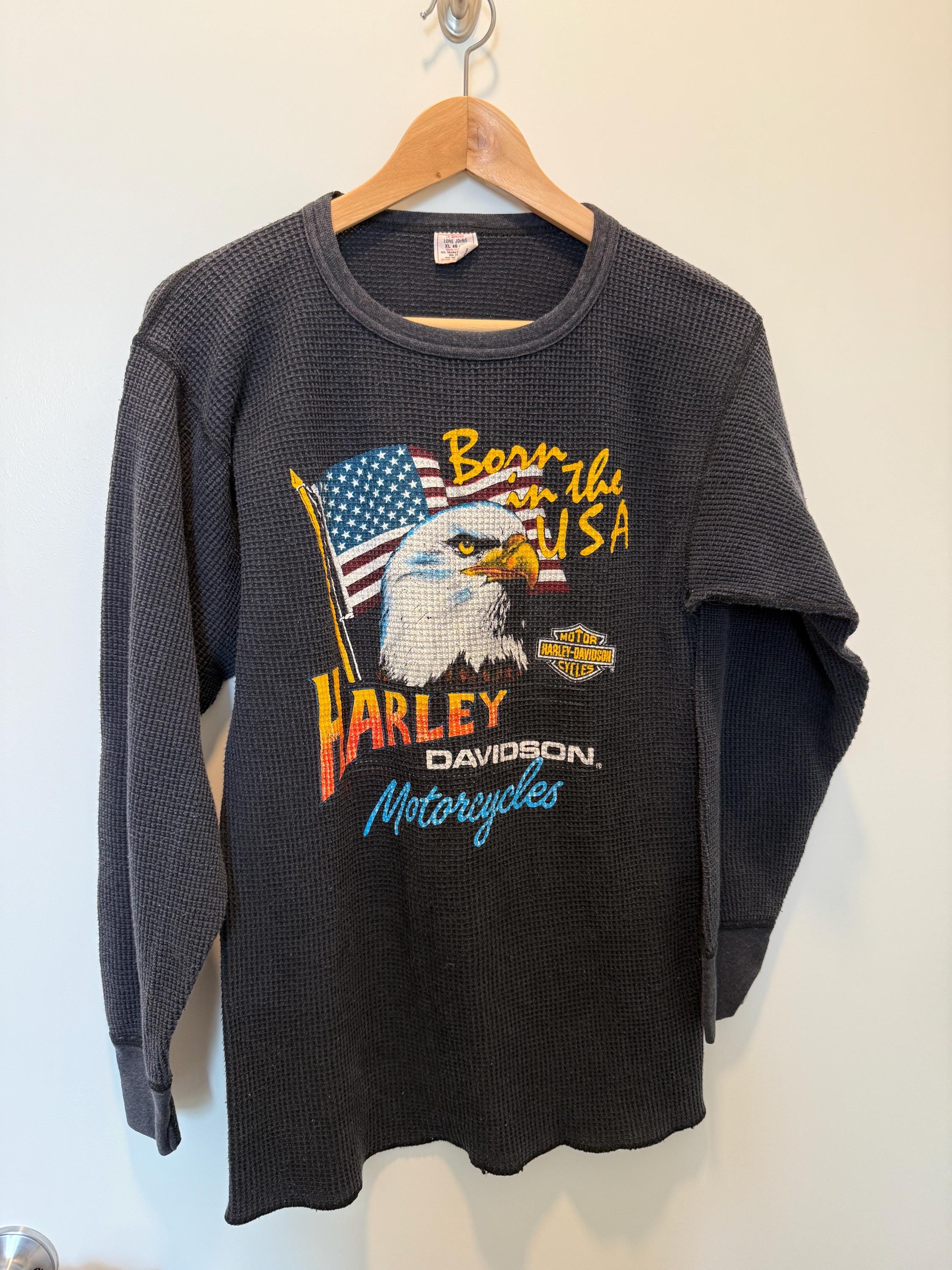 1980s Harley Born in the USA Harley Davidson Waffle Thermal