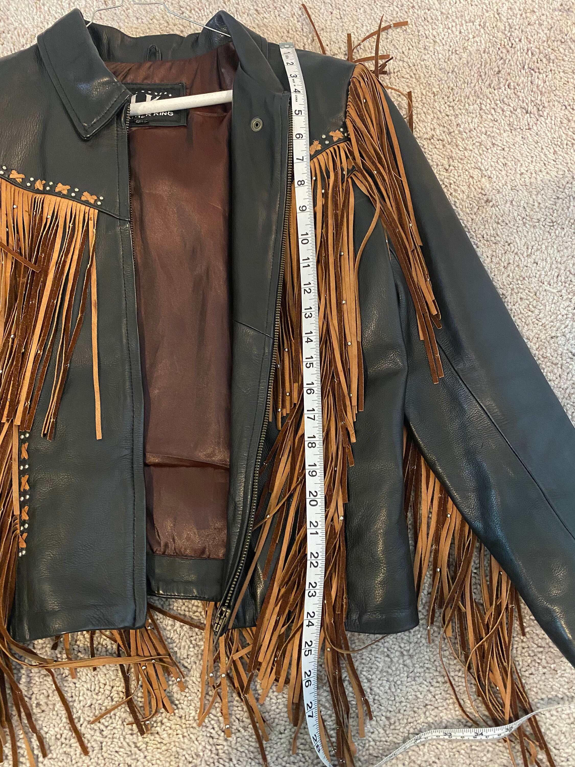 RARE Motorcycle Vintage Ultra Fringe Leather Jacket Large - Etsy