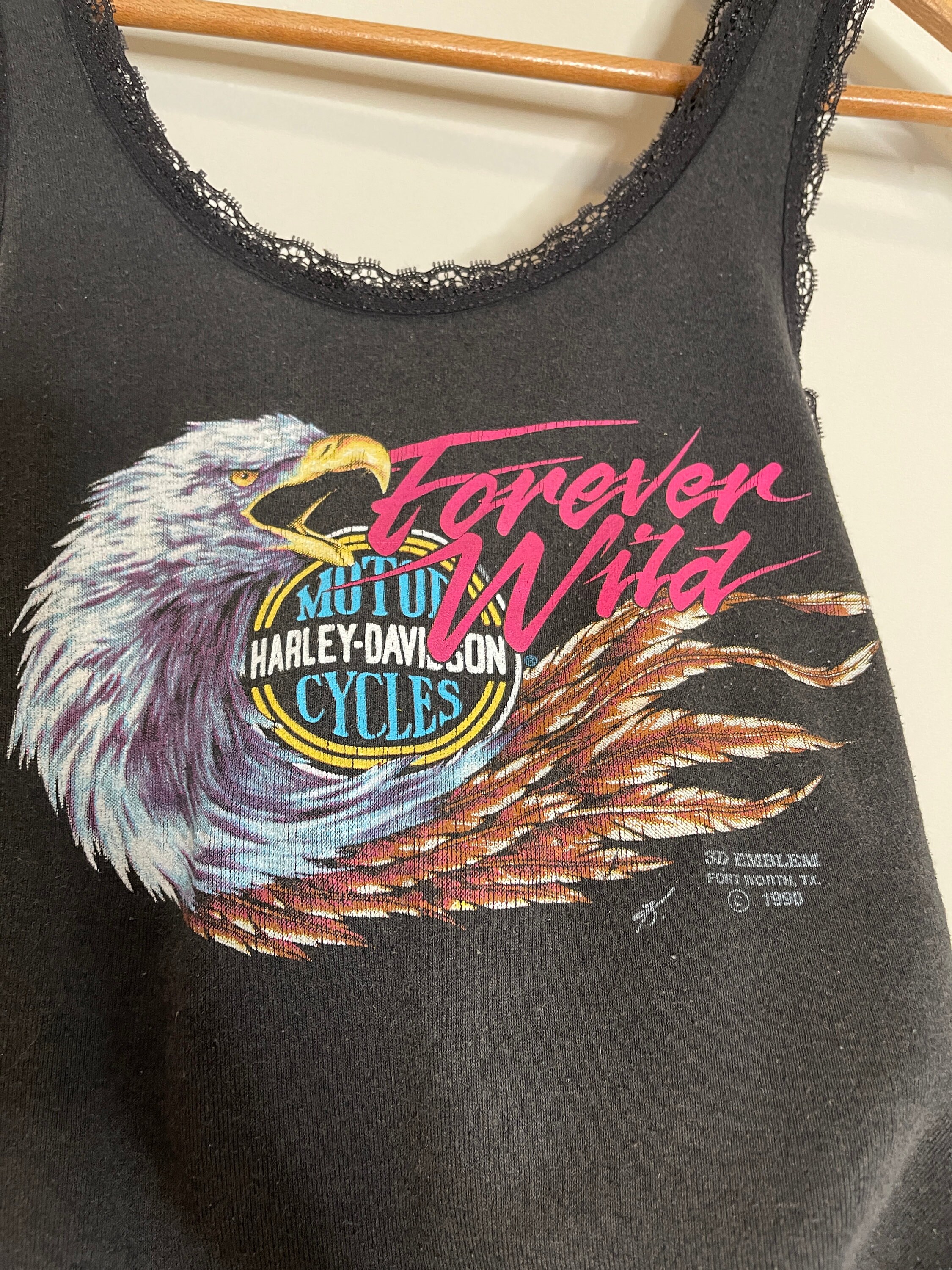 Rare Vintage Harley Davidson Tank Top Lace Beach Coastal South