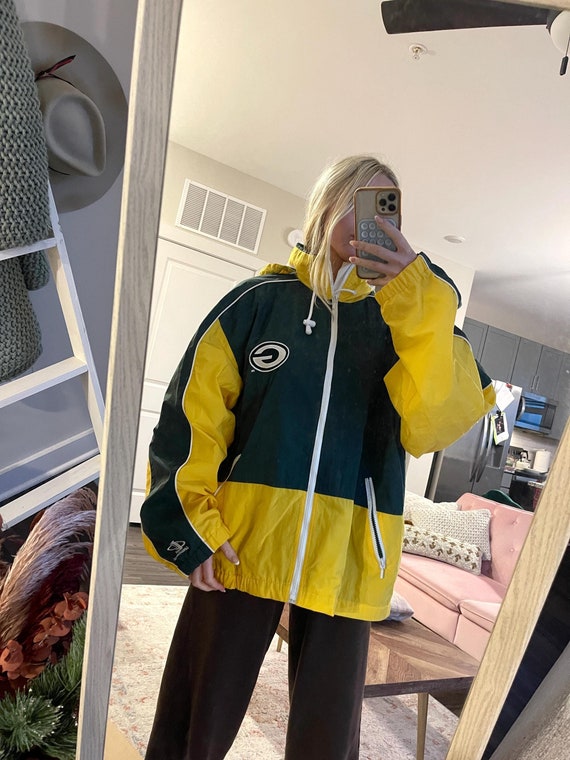 Vintage 90s Green Bay Packers Jacket With Zip up Coat Retro Packer