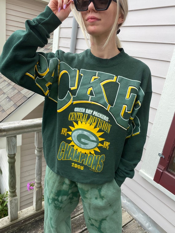 SUPER RARE Vintage 1995 Packers Sweatshirt Letters Across Chest