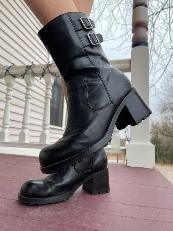 Vintage 90s Platform boots chunky shoes vampy grun