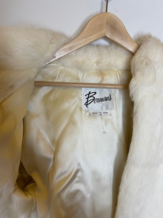 Gorgeous vintage rabbit fur jacket white small fo… - image 5