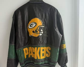 Vintage 1997 Leather Super Bowl Green Bay Packers Jacket Collector