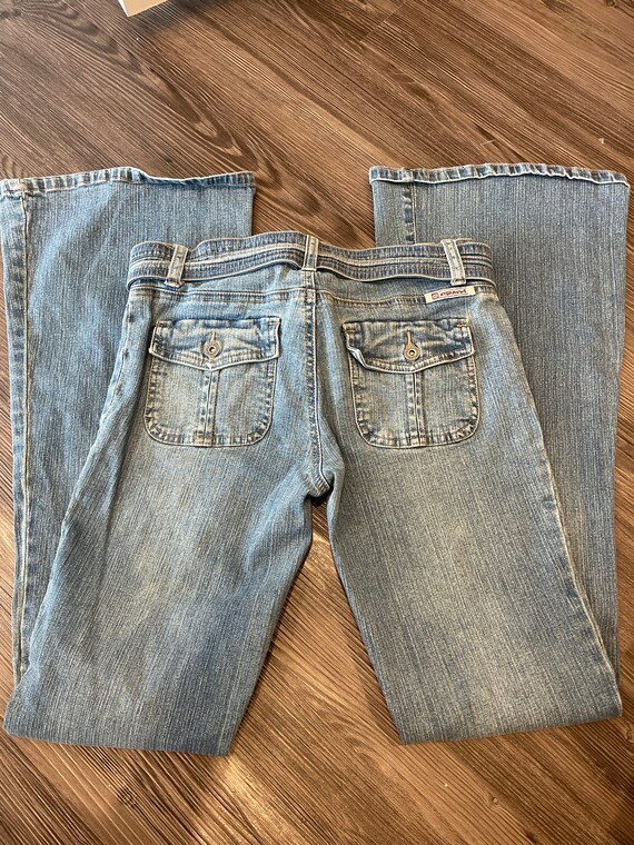 Vintage Y2K low rise jeans hydraulic flare Gem