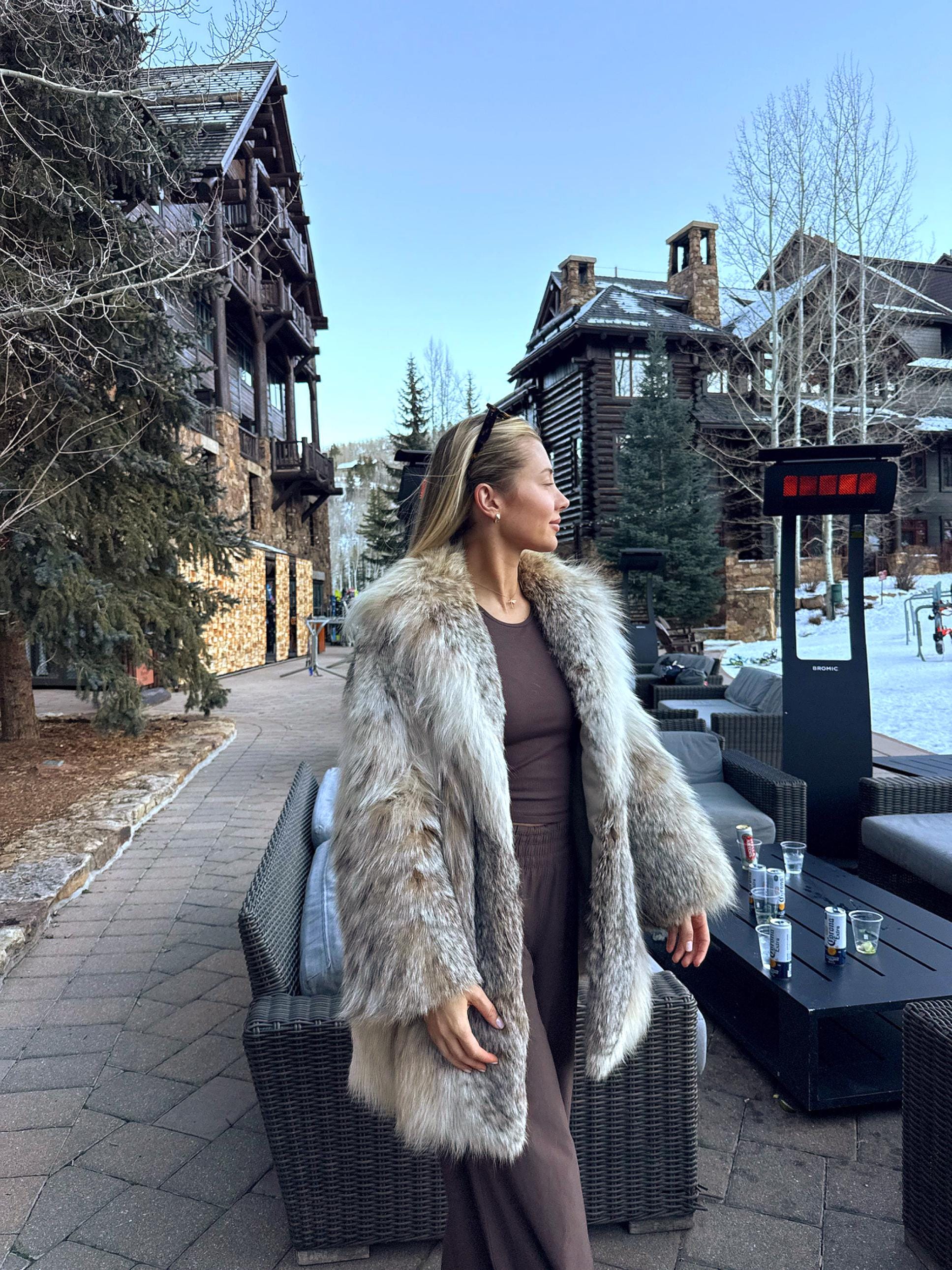 Vintage RARE Lynx Authentic Rare Fur Coat Mob Wife Long Medium