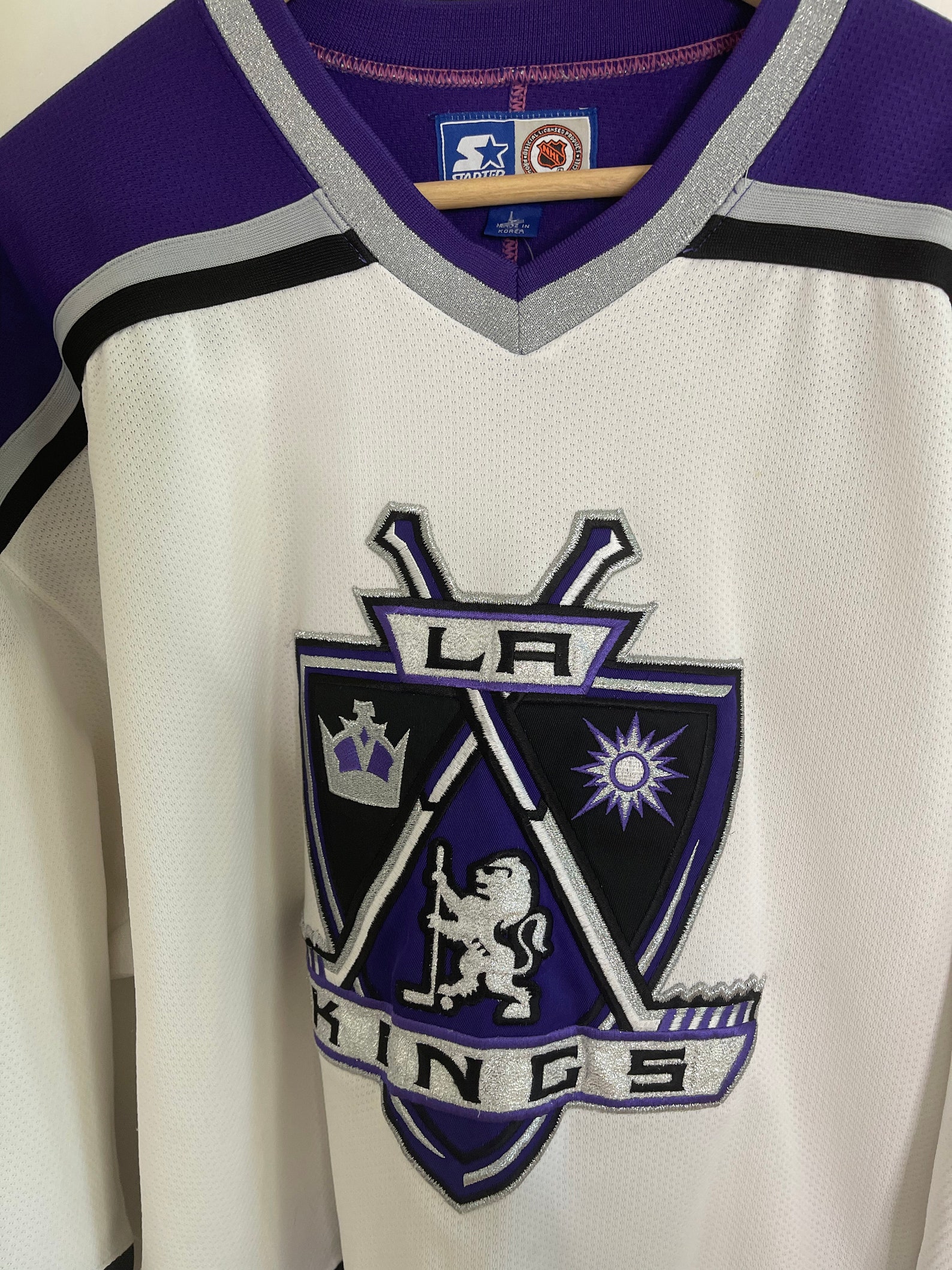 Vintage la kings jersey starter purple nhl hockey Los Angeles Etsy