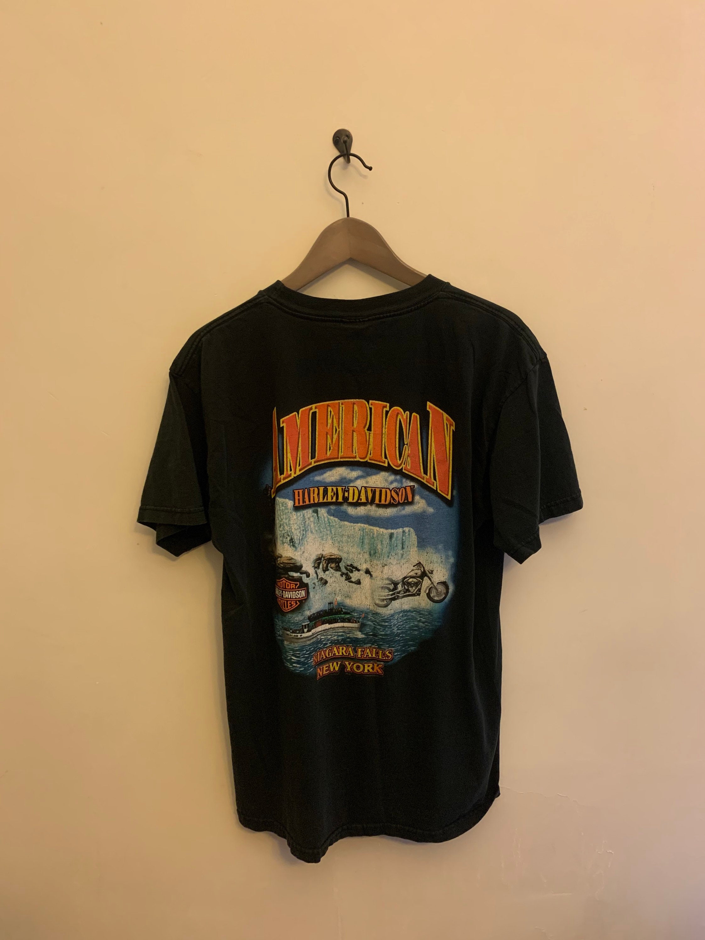 Vintage Harley Davidson Shirt Logo Niagara Falls Ultra Worn Super 