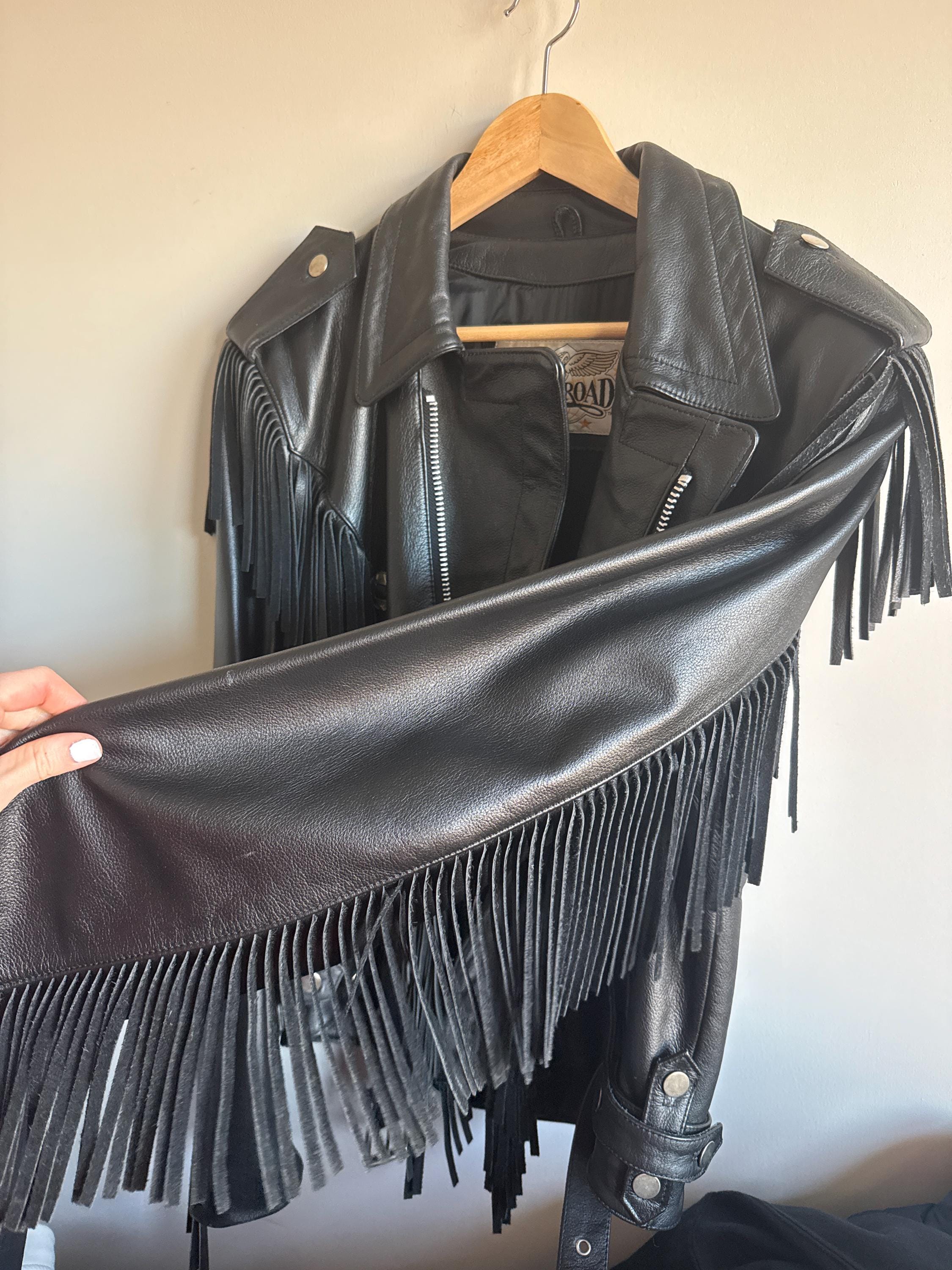 RARE Vintage Leather Fringe Jacket Amazing Classic Beautiful RARE Vintage Leather Fringe Jacket Amazing Classic Beautiful