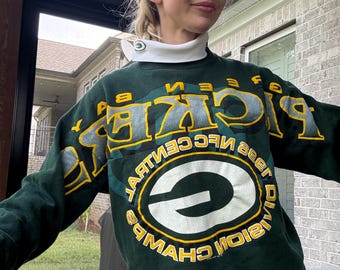 SUPER RARE Vintage 1998 Packers Sweatshirt Letters Across Chest