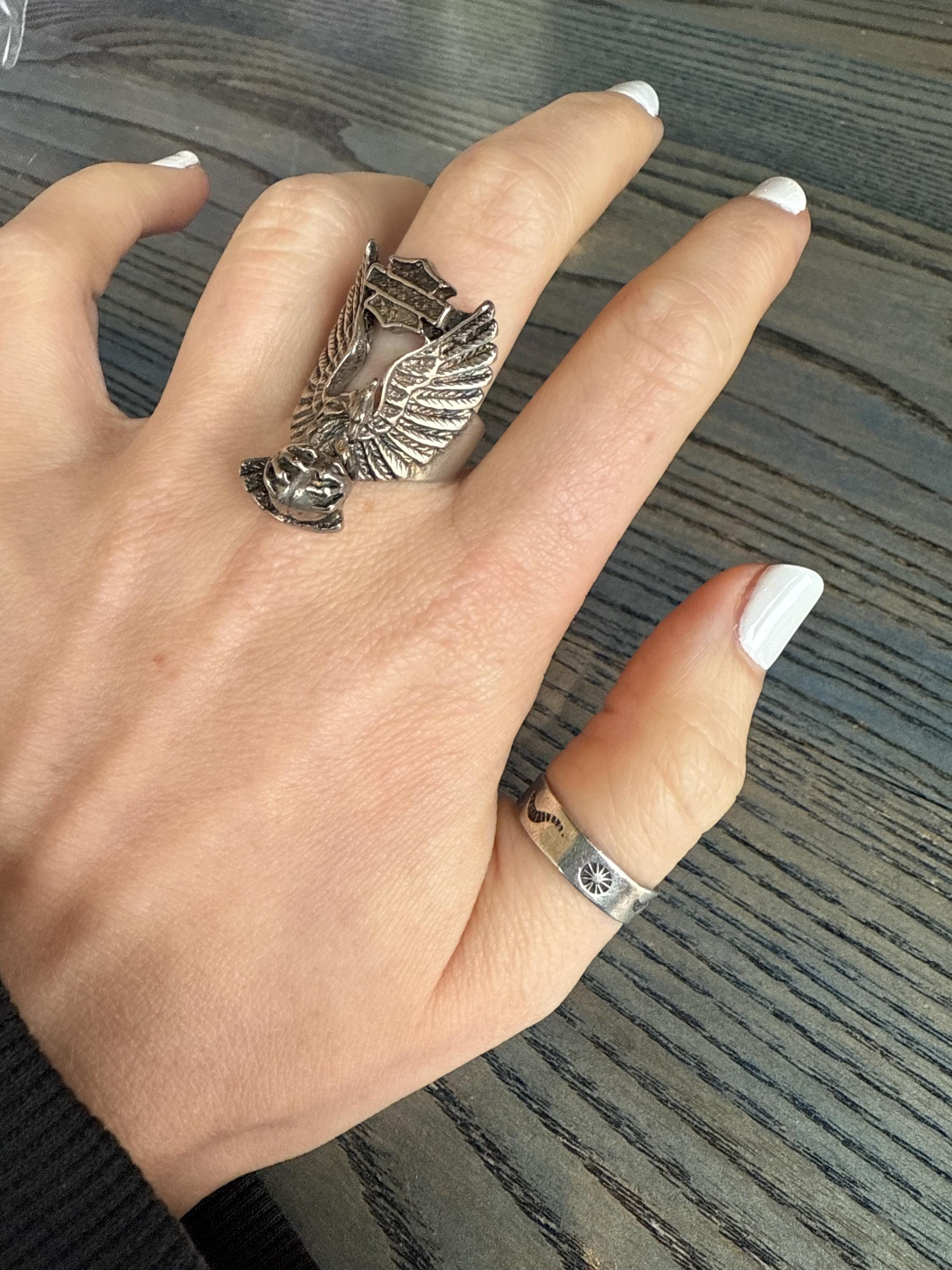 MOTO silver ring / Eagle ring RC 4 Ring Eagle Motorcycle UK Etsy Spark