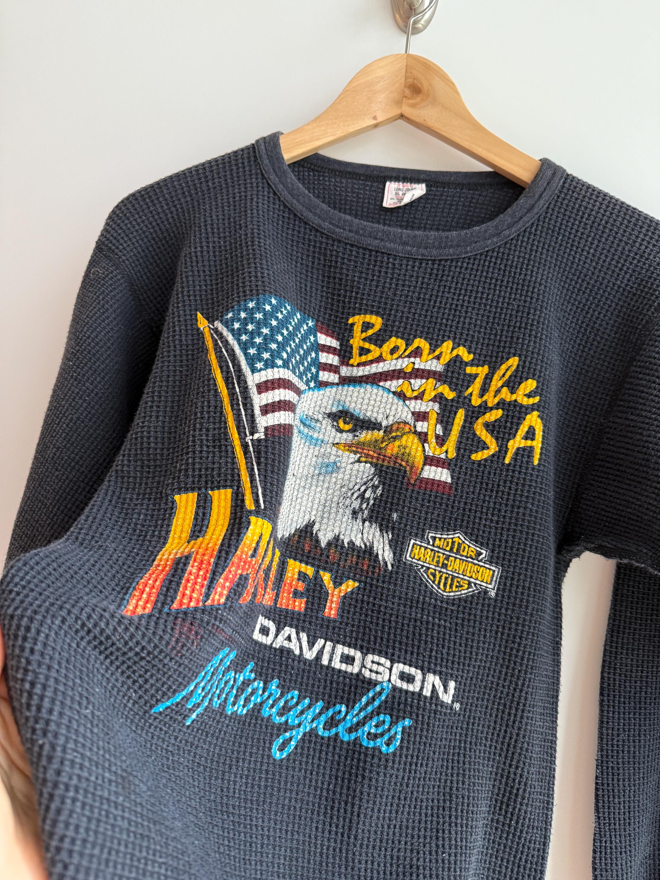 1980s Harley Born in the USA Harley Davidson Waffle Thermal