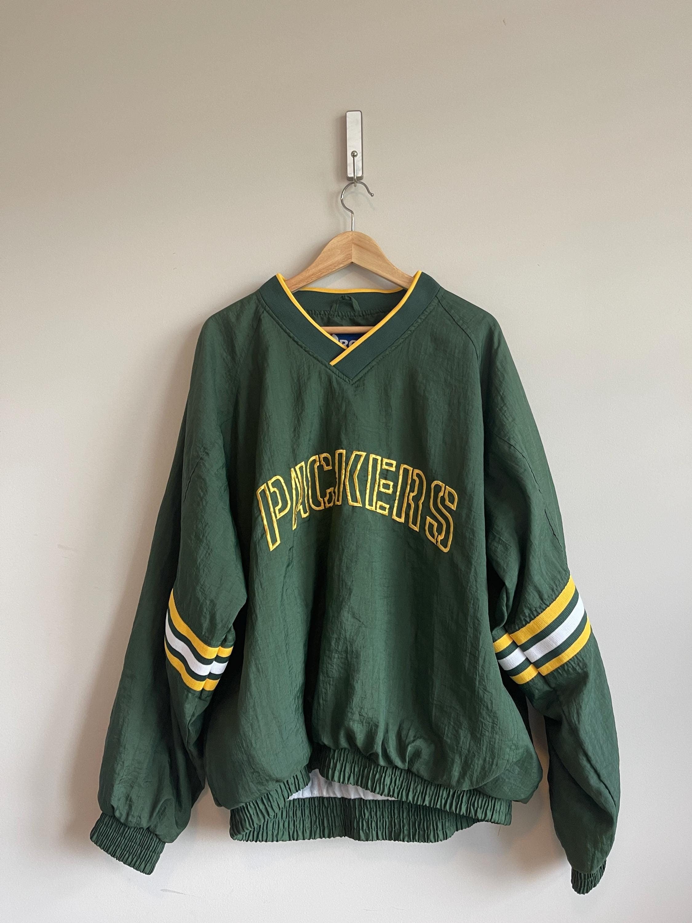 Vintage 90s starter green bay packers jacket pull over coat retro packer Wisconsin football nfl wi