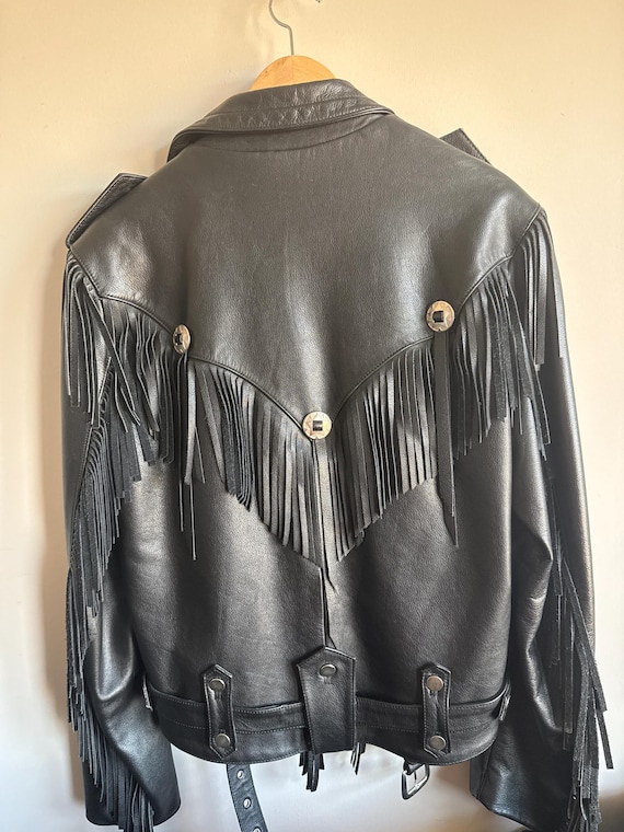 RARE Vintage Leather Fringe Jacket Amazing Classic Beautiful