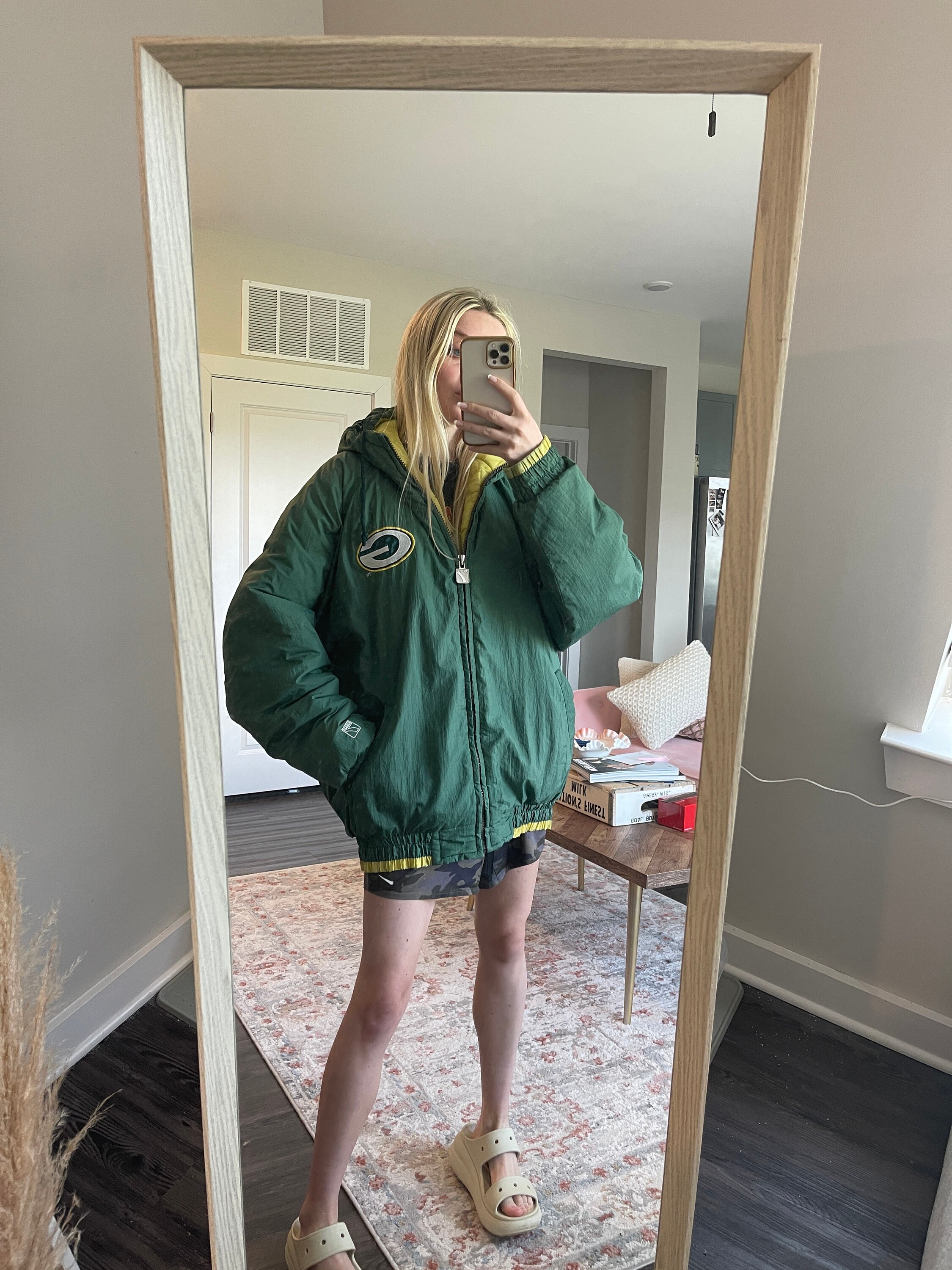 Rare Vintage 90s Green Bay Packers Jacket Zip up Pull Over