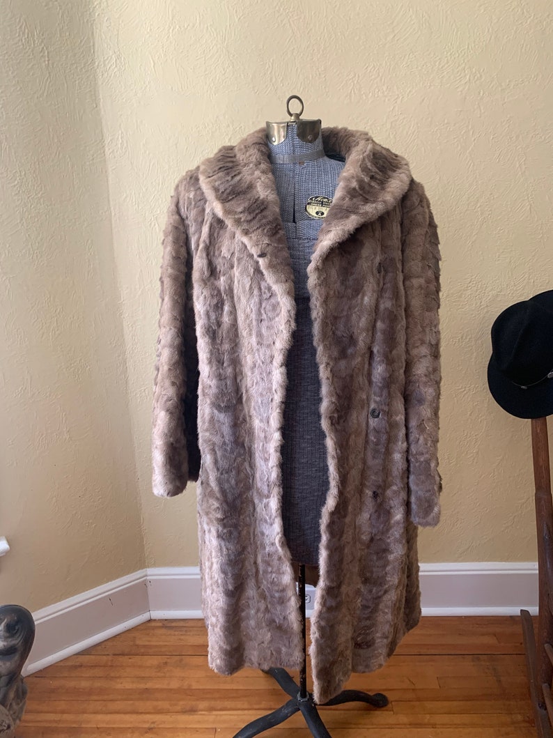 Vintage fur full length mink coat unknown fur classic warm stylish collector beautiful