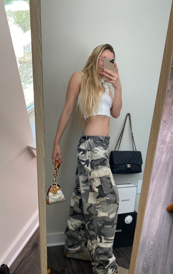 Y2K Vintage Camo Pants Low Rise Carpenter Baggy Cargo 30 32 - Etsy Singapore