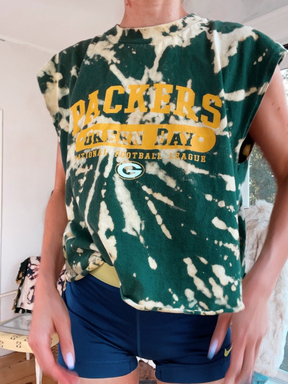 Vintage 90s green bay packers shirt dyed custom c… - image 2