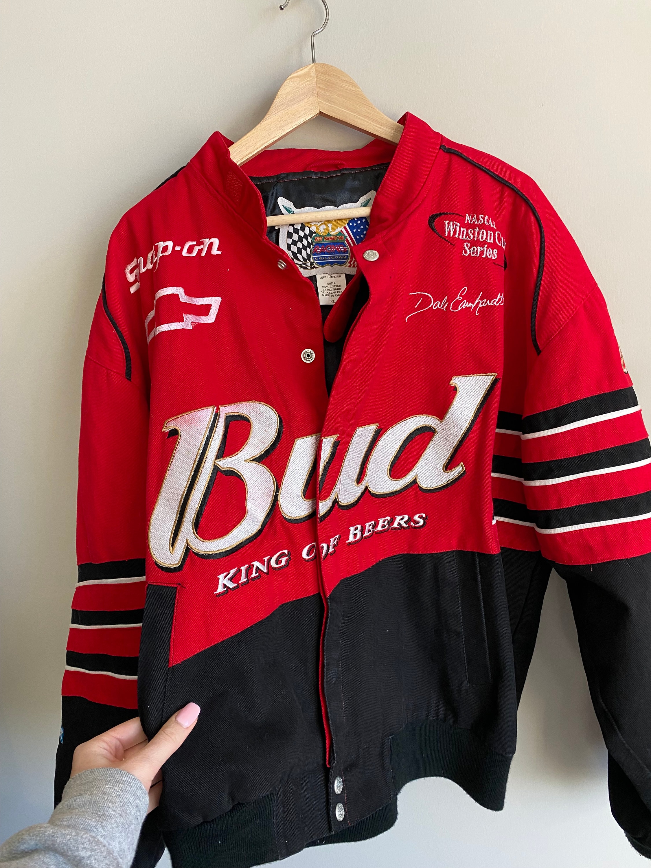 Vintage Nascar Jeff Hamilton Budweiser Jacket Bud Dale Earnhardt