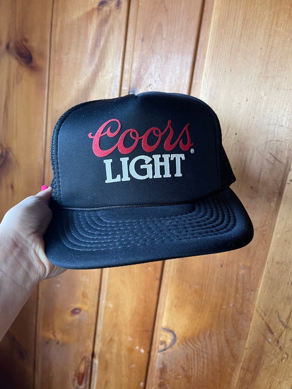 Vintage Coors Light Trucker Hat Black 