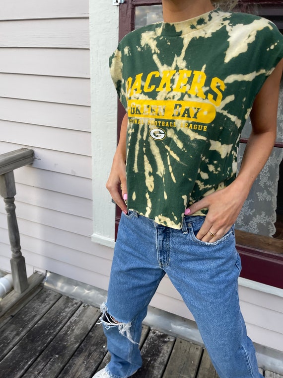 Vintage 90s green bay packers shirt dyed custom c… - image 1