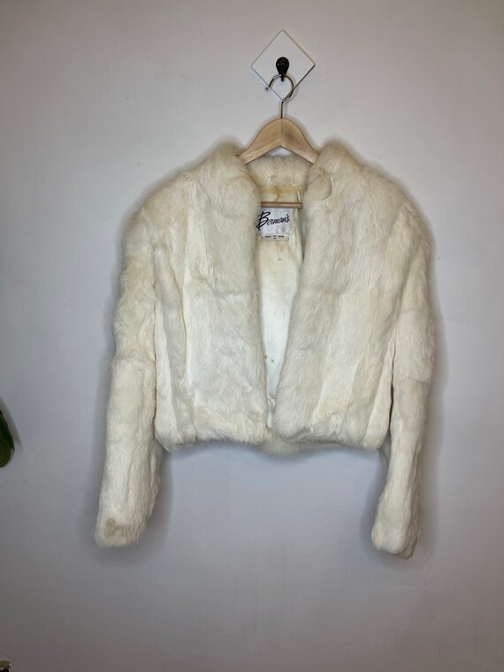 Gorgeous vintage rabbit fur jacket white small fo… - image 7