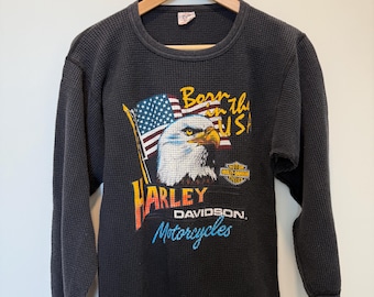 1980s Harley Born in the USA Harley Davidson Waffle Thermal