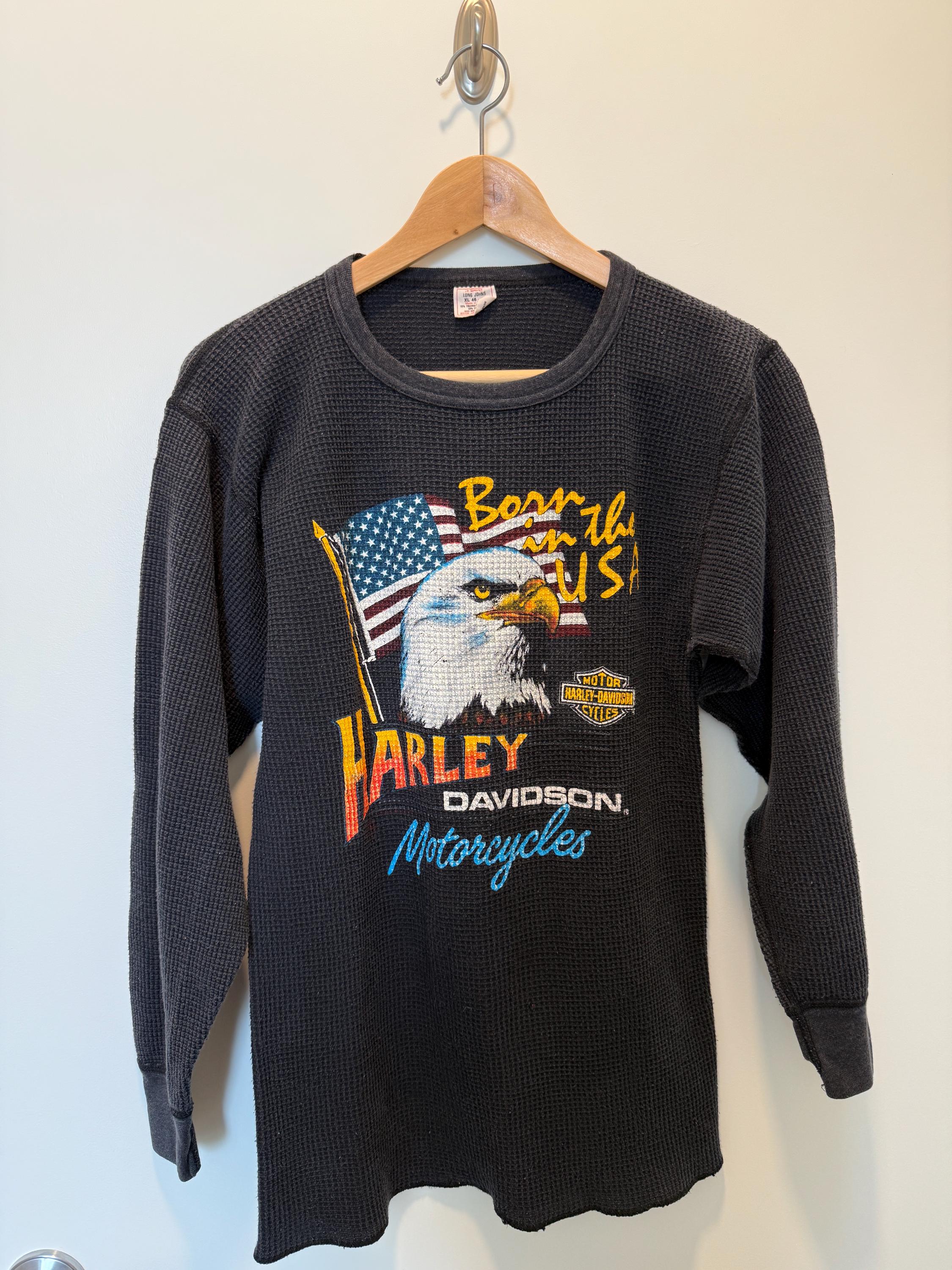 1980s Harley Born in the USA Harley Davidson Waffle Thermal