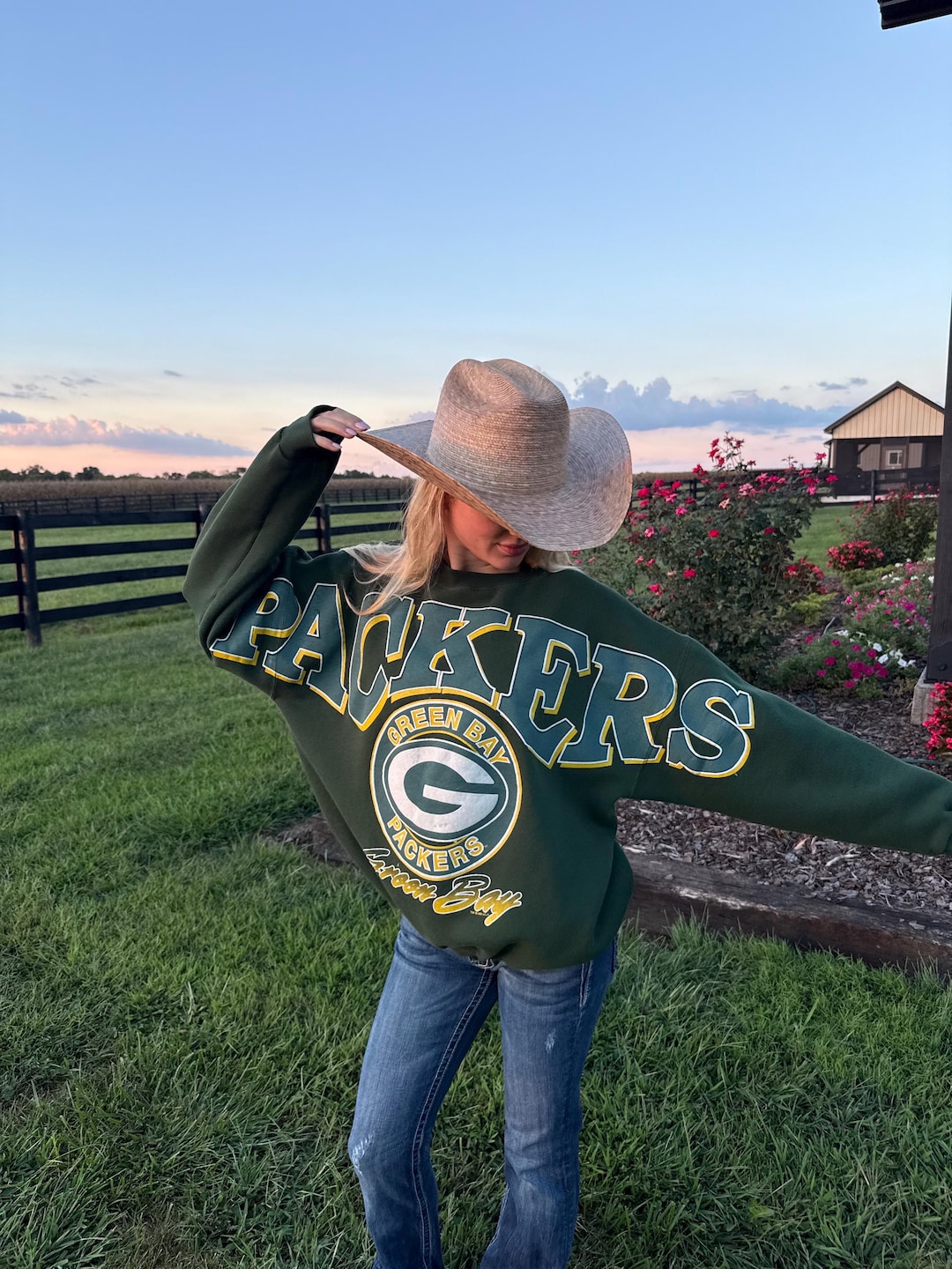 SUPER RARE Vintage 1995 Packers Sweatshirt Letters Across Chest