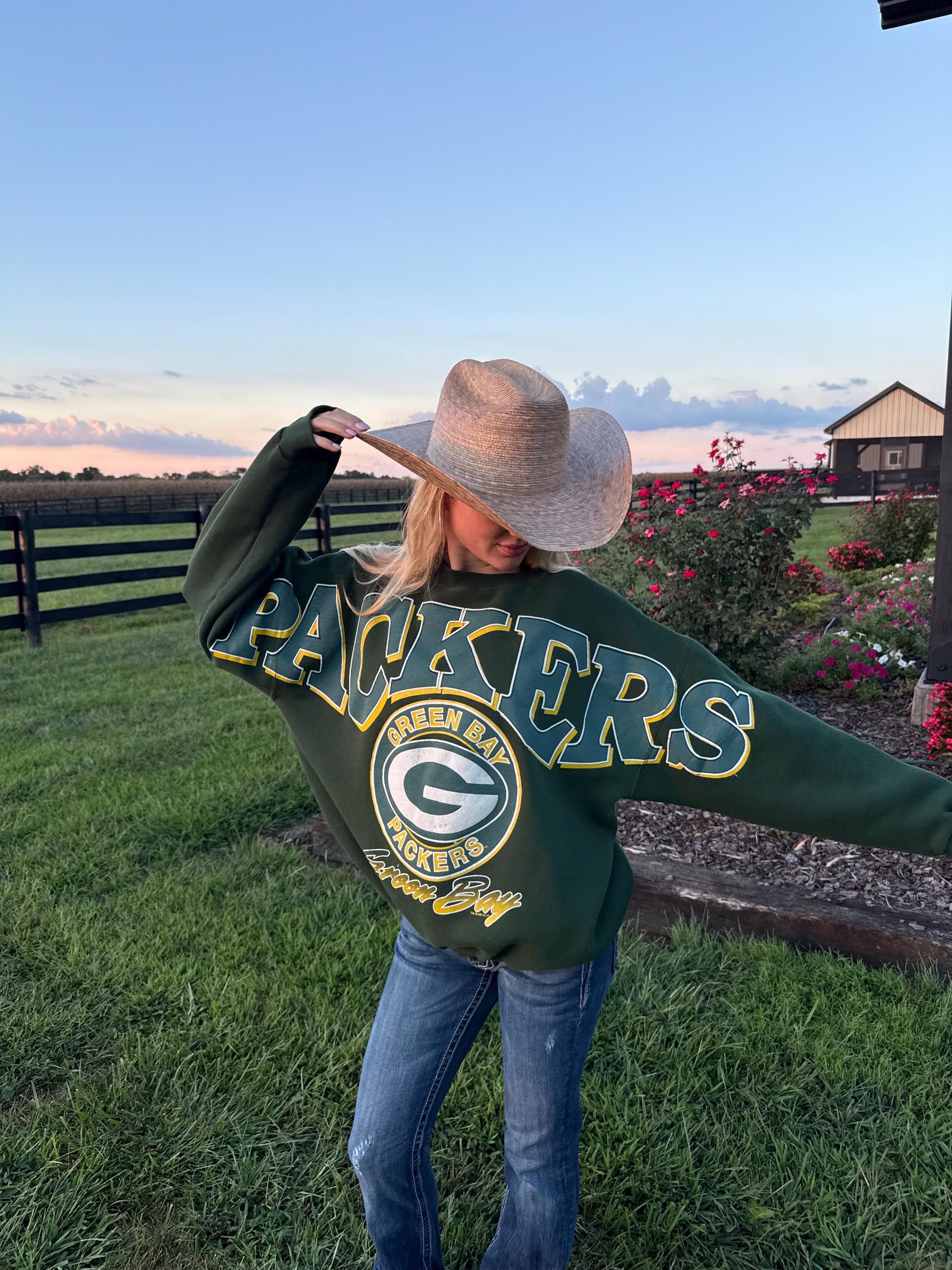 SUPER RARE Vintage 1995 Packers Sweatshirt Letters Across Chest