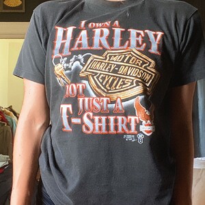Rare Harley Davidson vintage shirt “ i don’t just own this Harley shirt I own a Harley” 1980s classic soft trendy image 8