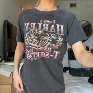 Rare Harley Davidson vintage shirt “ i don’t just own this Harley shirt I own a Harley” 1980s classic soft trendy image 10