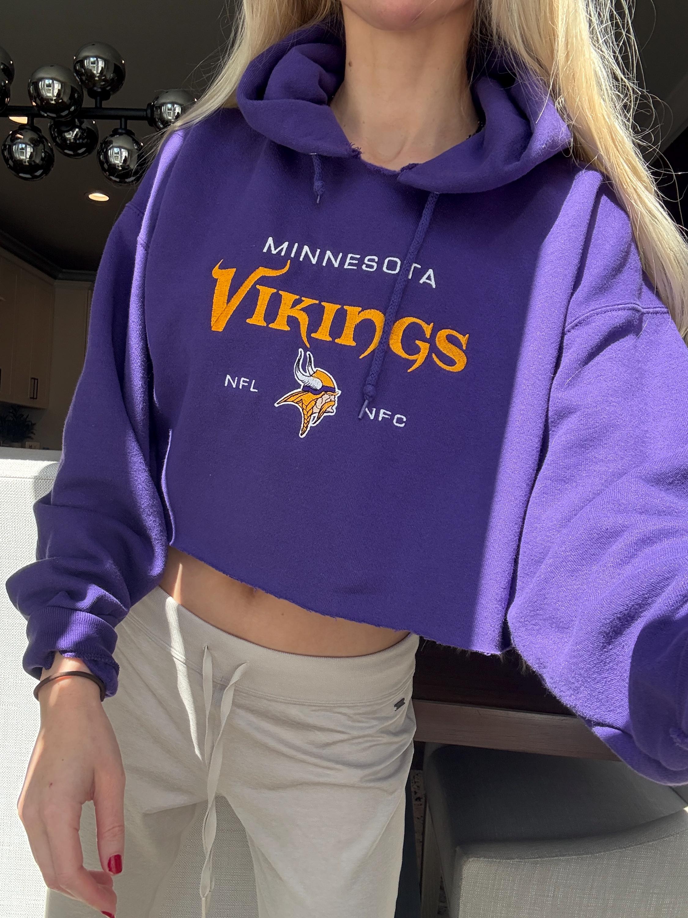 トップス 90s NFL MINNESOTA VIKINGS SWEAT Vintage 90s Minnesota Vikings NFL Rugby Purple Sweatshirt