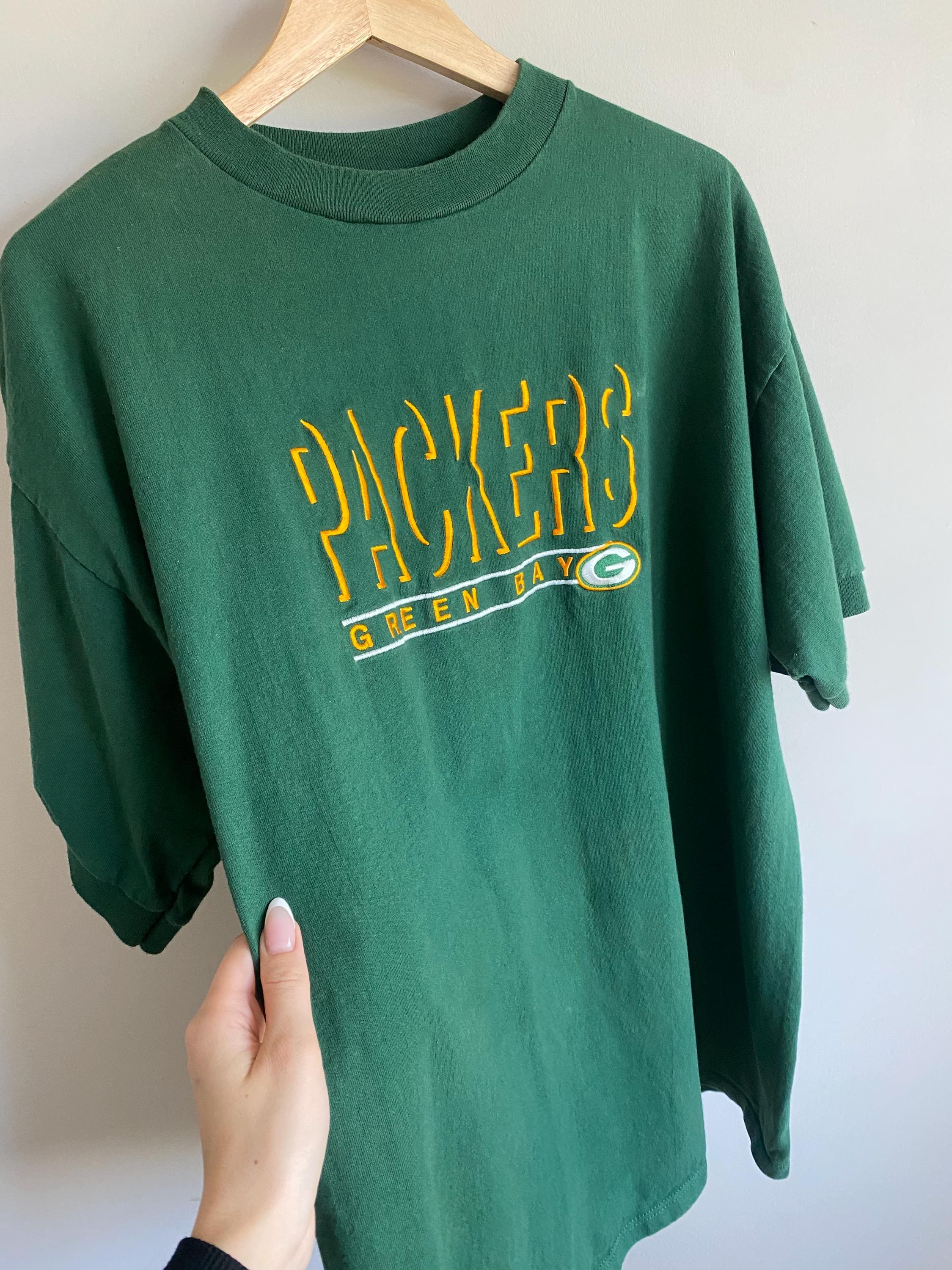 Vintage 90s Oversize Green Bay Packers Shirt Green Packer Fan