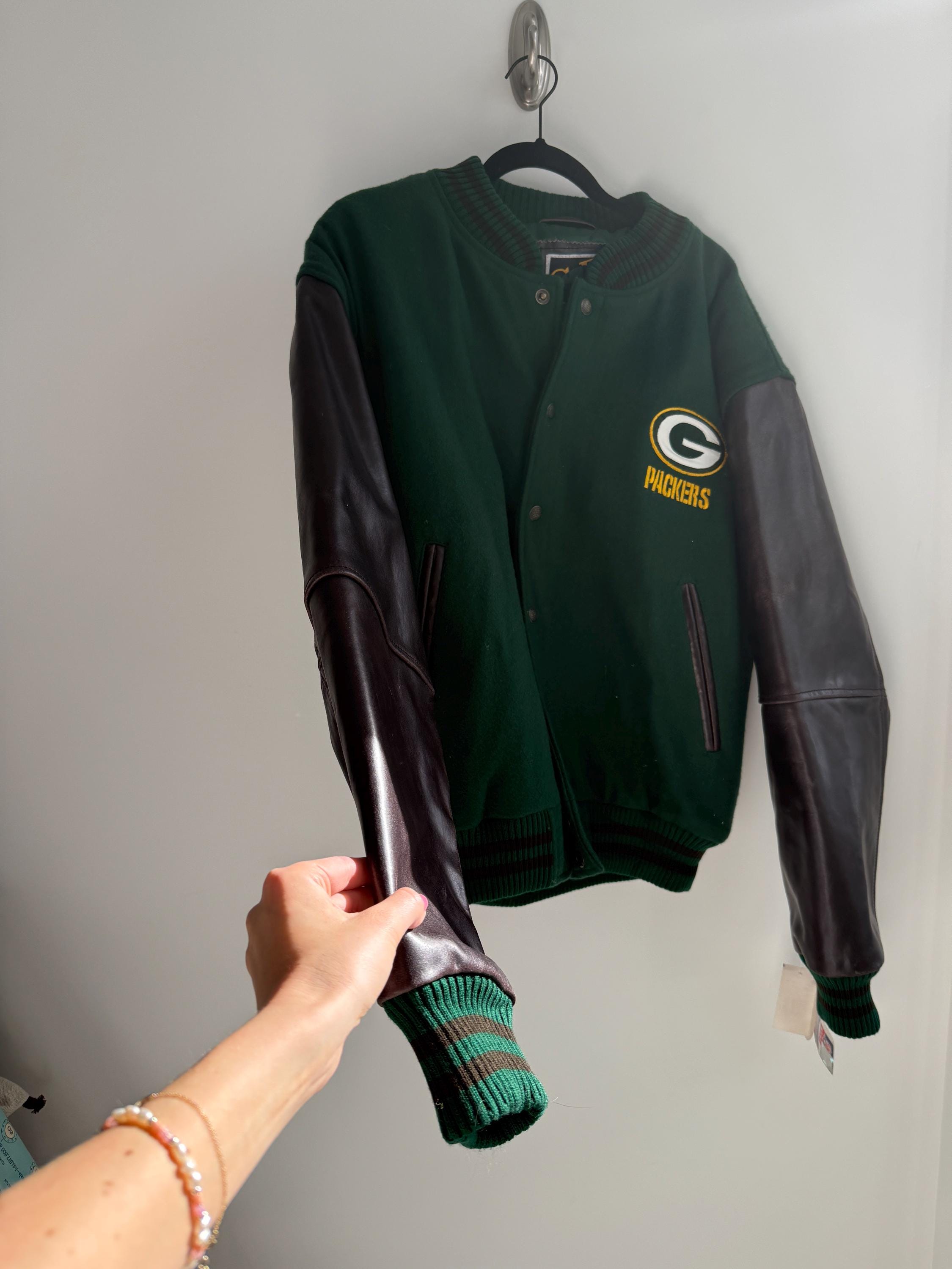 Vintage 80s Leatherman Jacket Green Bay Packers Jacket Leather