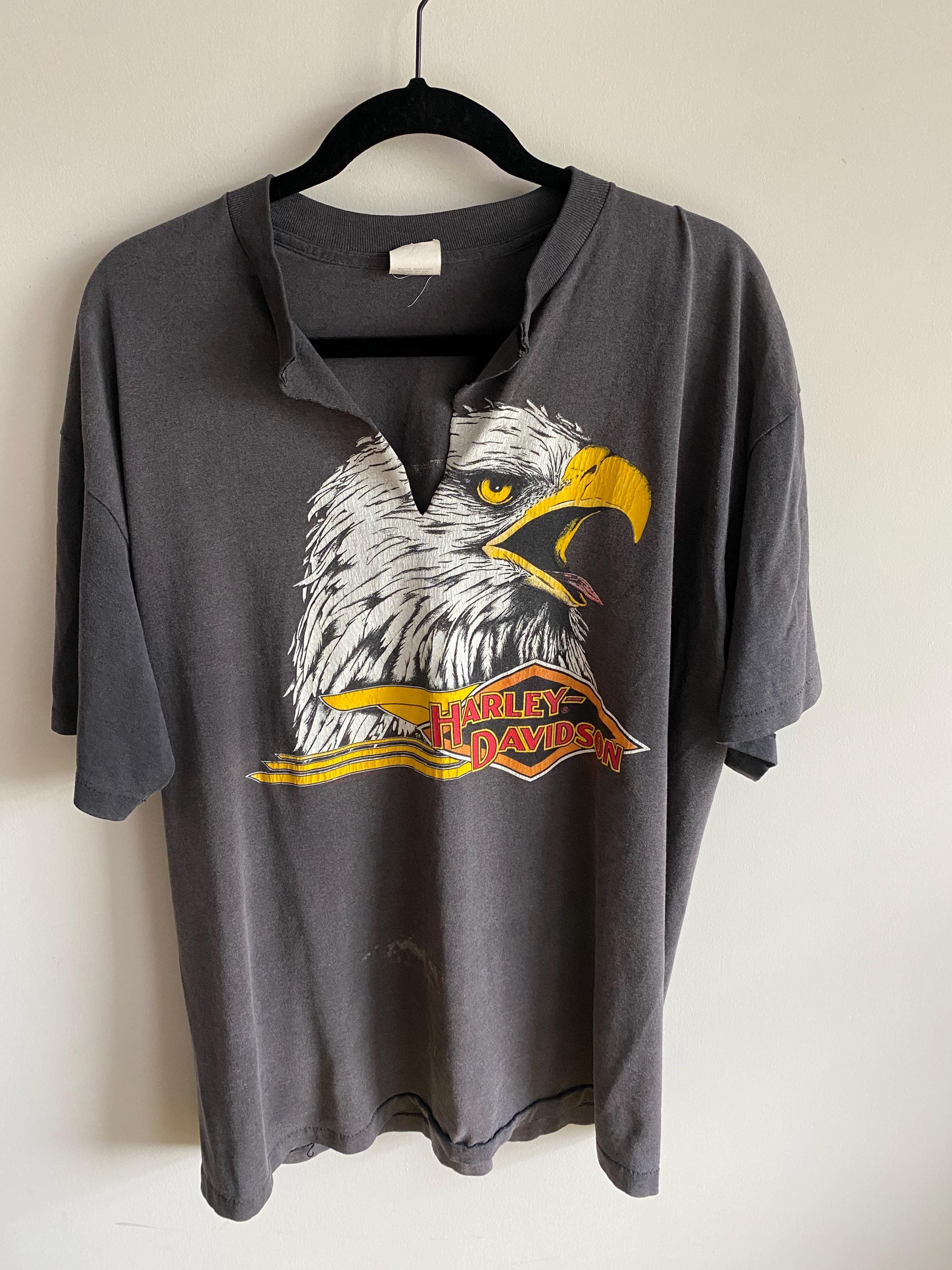 Vintage Harley Davidson Teal Thermal Long Johns Shirt Eagle