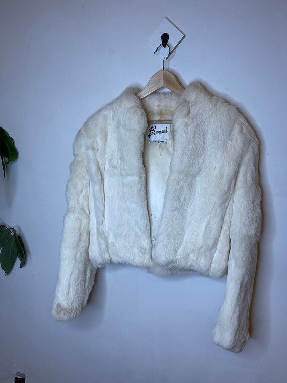Gorgeous vintage rabbit fur jacket white small fo… - image 3