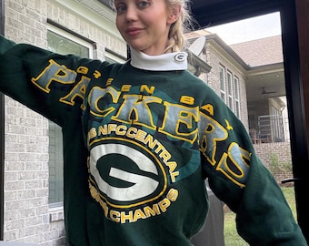 SUPER RARE Vintage 1998 Packers Sweatshirt Letters Across Chest