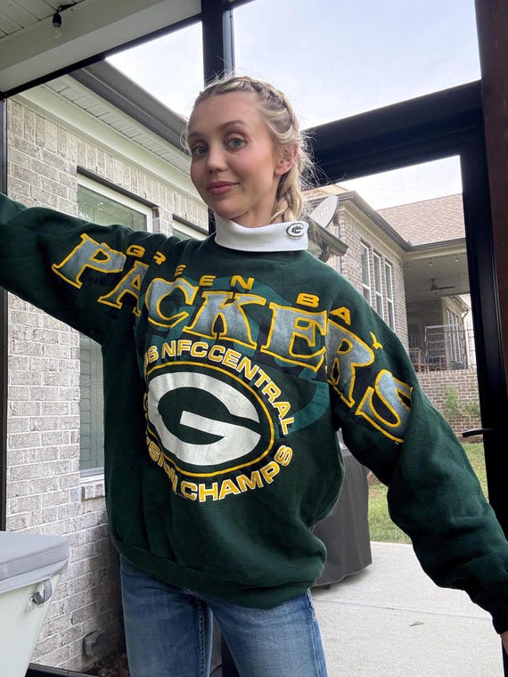 SUPER RARE Vintage 1998 Packers Sweatshirt Letters Across Chest