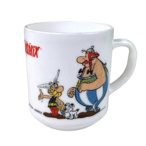 Stary kubek Asterix i Obélix, 1988/Rzadki i kolekcjonerski Asterix Memorabilia /Prezent dla taty /Urodzony w latach 80. / 90. Prezent/Retro Comic Stip Cup