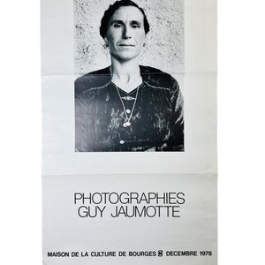 Manifesto originale della mostra fotografica 1978, Guy Jaumotte Manifesto Maison de la culture de Bourges Francia, Fotografia popolare