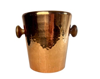 Mid Century Copper Champagne Wine Bucket, Stockli Netstal, Made in Switzerland, Vintage Bar Ware