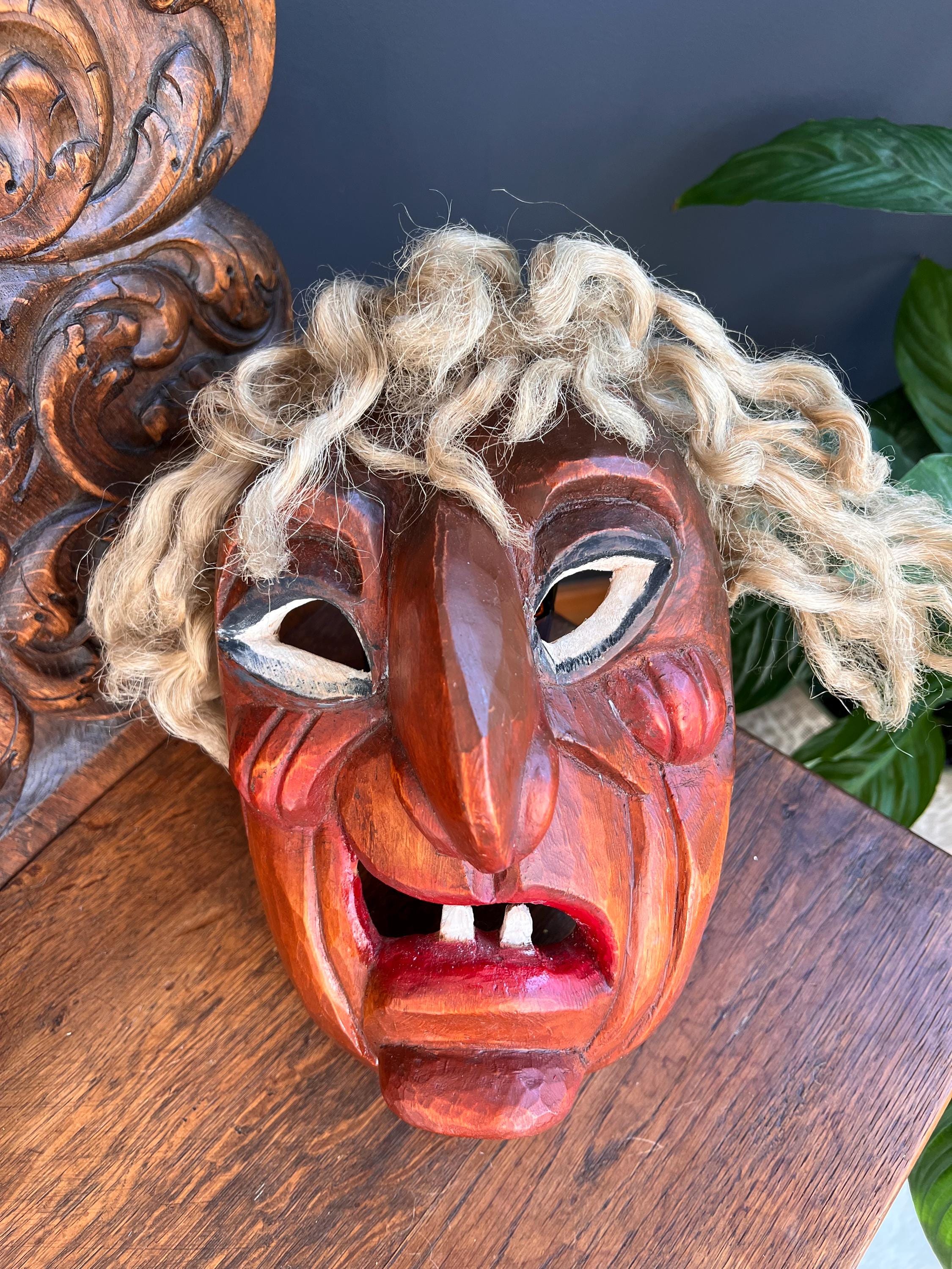 卍 Antique シガーフェルト スワスティカ Vintage Tschäggättä Mask: Swiss Folk Art Wall Decor, 1970s - Etsy