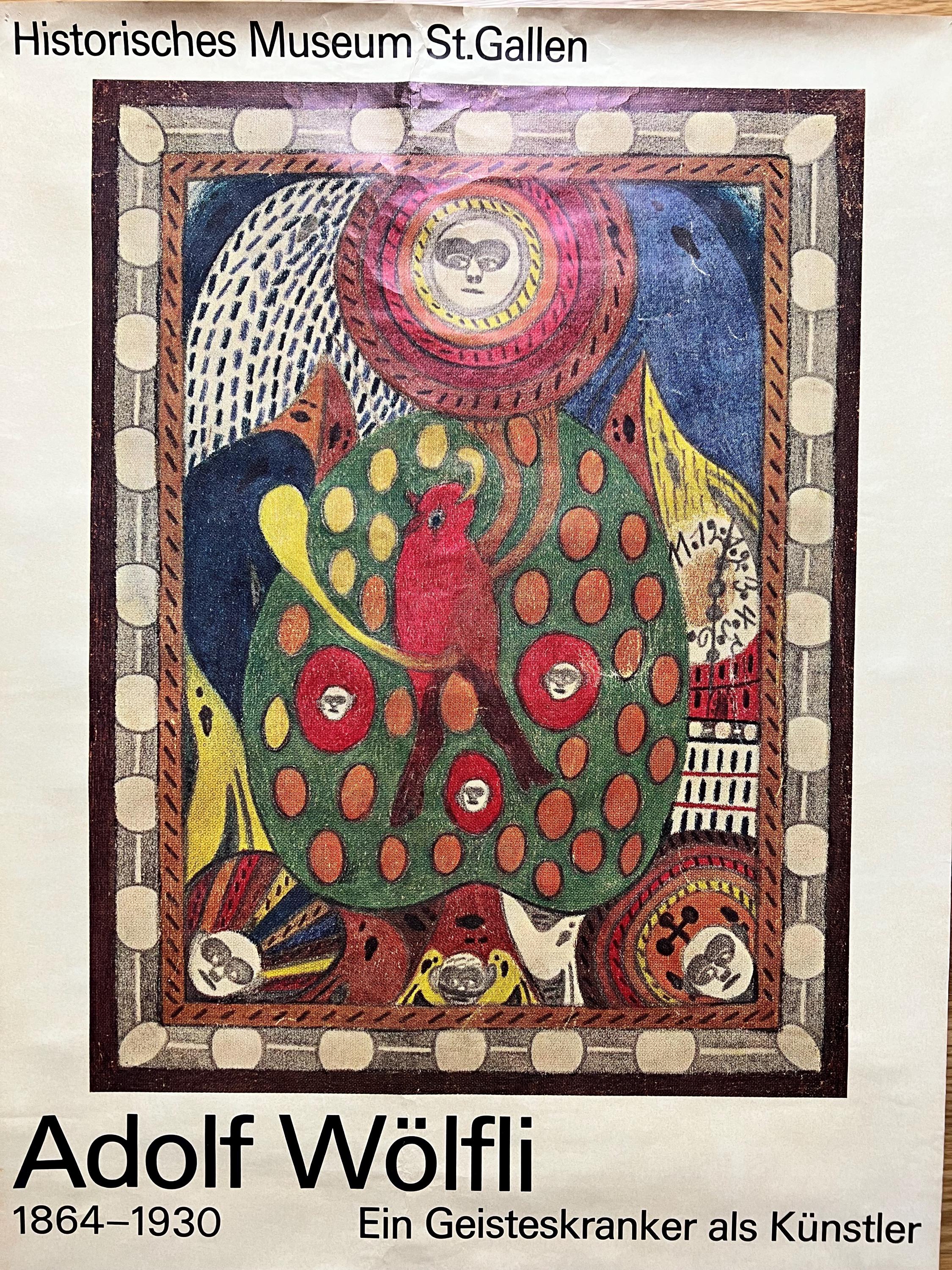 Adolf Wolfli Art Brut Poster, Historisches Museum St. Gallen, 70s