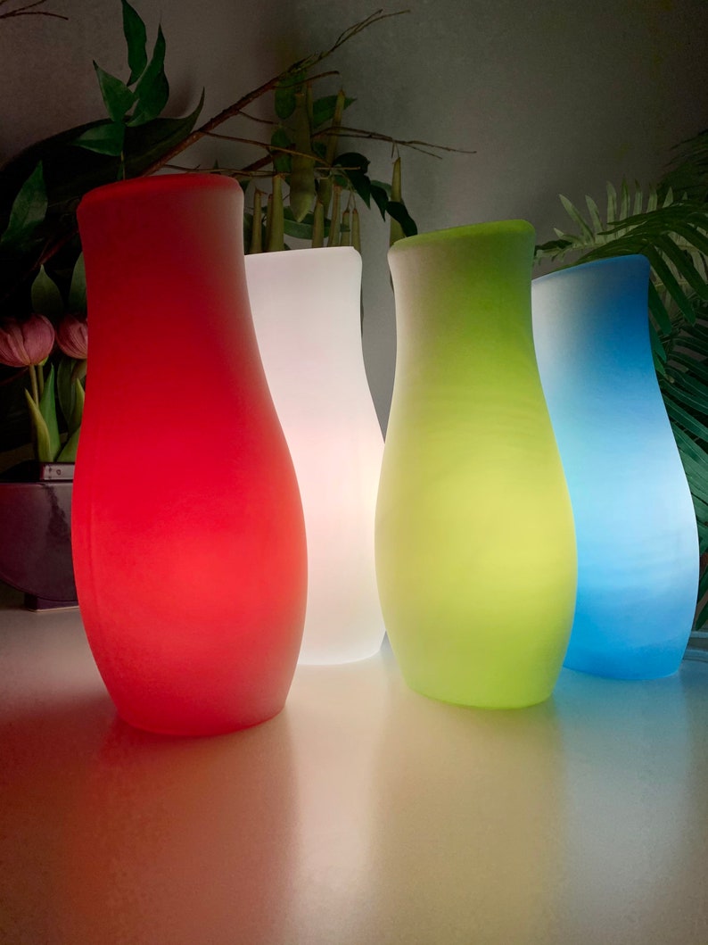 Vintage Ikea Glass Mood Lamp Green 90s Etsy