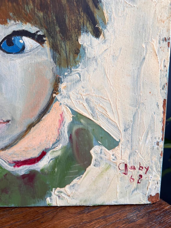 ビンテージ ビッグアイ 絵画 ヴィンテージ 絵画 ビッグアイ黒人男の子