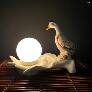 Vintage Ceramic Duck Goose Lamp, Gift for Duck Farmer Hobby Farm Duck Grandpa Chic Lamp Hunting Gift Decor Mancave Man Gift Hunting Lodge