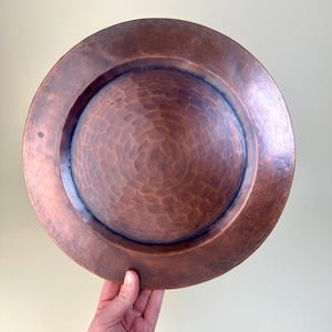 Vintage Hand Hammered Copper Plate, Medieval Style Home Decor, Castle Style Decor