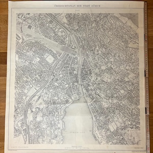 Plan der Stadt Zürich Schweiz 1953
